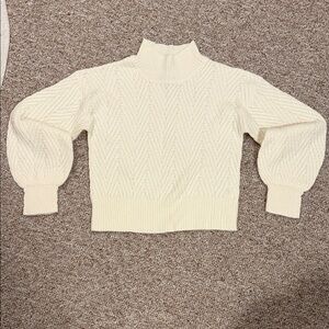 Pink Rose Cream Cowl Neck Sweater